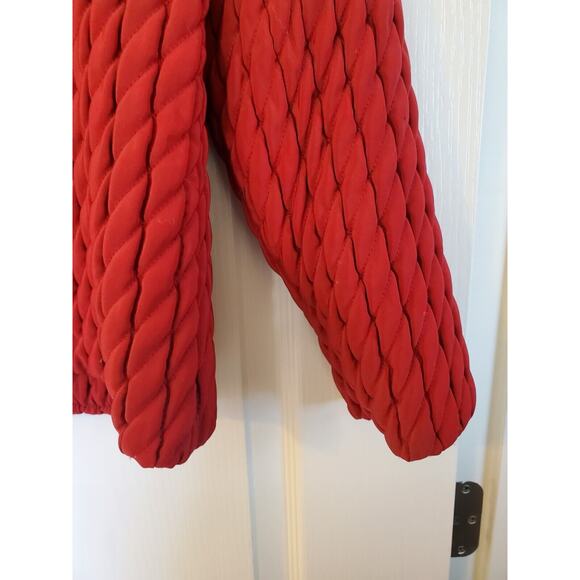 Gallery Crimson Quilted Full Zip Mid-Length Puffy Jacket Coat, Size Small/Medium - Picture 11 of 12